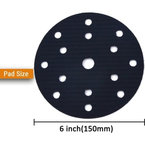 6 Inch (150mm) 15-Hole Ultra-Thin Surface Protection Interface Pad Sander Sanding Polishing Pad Power Tool Accessories