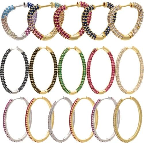 ZHUKOU 1piece elegant CZ crystal heart/oval small hoop earrings for women Classic multicolor earring hoops for party model:VE158