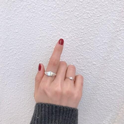 Heart Love Bead Rings Set For Girl 925 Sterling Silver Solid Female Hot Fashion Couple Cute Gift Adjustable Wholesale Vintage