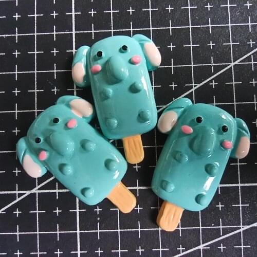 1pcs/lot resin flat back Simulation elephant cartoon ice 32mm Cabochons Scrapbooking Hair Bow Center DIY Christmas decration