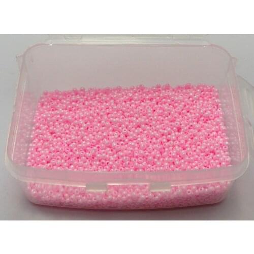 10000 Ceylon Bright Pink Glass Seed Beads 1.5mm (12/0) + Storage Box