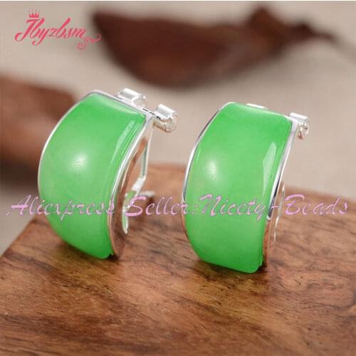 10x20mm Cat Eye Coral Sandstone Jades White Tibetan Silver Trendy Fashion Jewelry Clamp Earring 1 Pair.Wholesale.Free Shapping