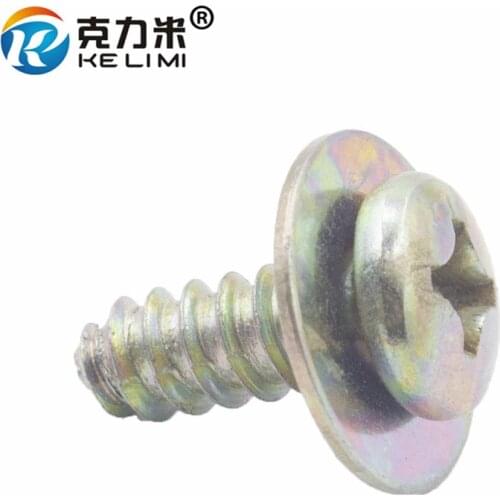 20Pcs Car Body Metal Clips 6mm Fender Metric Thread Phillips Screw Fixing Rivet M6 cross self tapping Screw