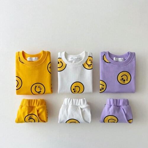 2021 New boys girls 2 pcs set t shirt+shorts cotton summer soft fashion babys suits