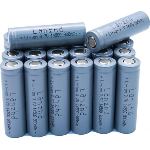 24PCS 3.7V 900mAh 14500 Lithium Ion 3.7V Batteries For Torch Flashlight Microphone Radio Headlamp Rechargeable battery with tab