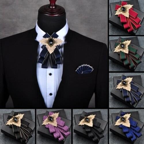 New Free Shipping fashion Mens male female Handmade British woman 3pcs set bow tie Business Korean Wedding pocket towel SET