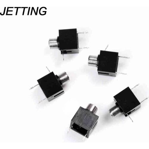 5PCS Mount Jack Connector 3.5mm Headphones earphones Stereo Jack Socket Switch With nut PCB Panel Mount Chassis