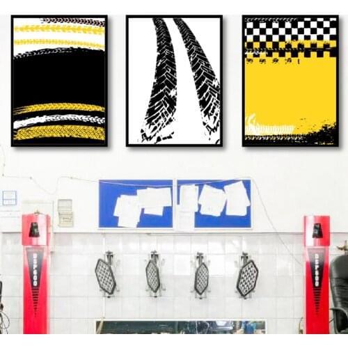 Automotive Posters and Prints Grunge Tire Tracks Backgrounds for Portrait Poster Canvas Painting Man Cave Garage Wall Art Decor