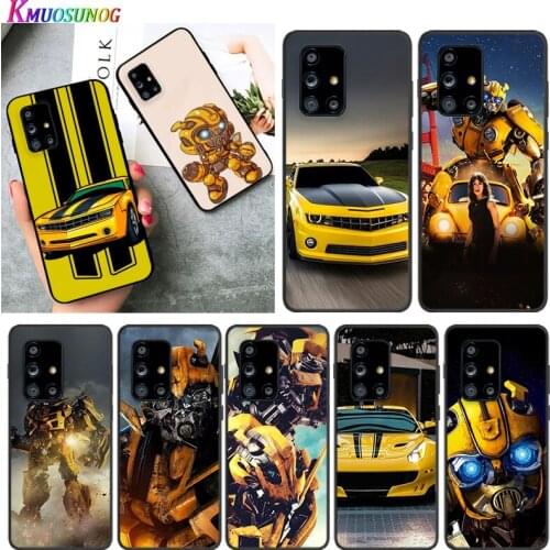 Hot Bumblebee Sports car for Samsung A91 A81 A71 A72 A52 A51 UW A42 A41 A32 A31 A21 A12 A02S A11 Black Phone Case