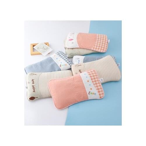 Baby pillow Anti-eccentric head baby pillow Pure cotton cartoon breathable Newborn stereotyped pillow