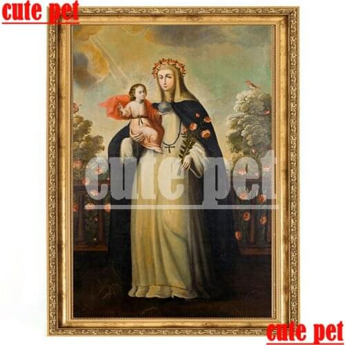 Virgin Mary wallpaper Needlework 5d Mosaic home art decoration Diy Diamond Painting Cross Stitch Diamond Embroidery Full Diamond