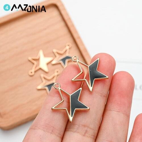 Diy 20pcs/lot Star Alloy Enamel Charm For Necklace Pendant Bracelet Accessories Fashion Women Jewelry Gift