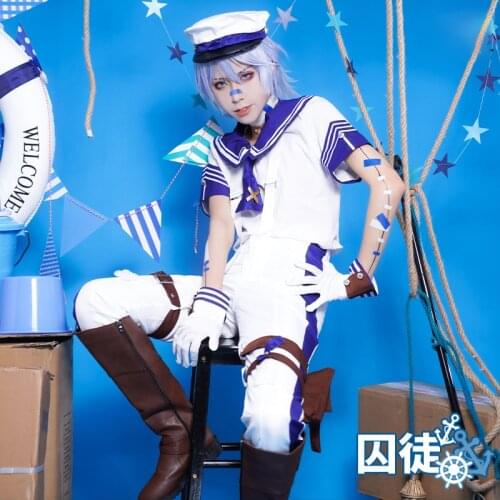 Game Identity V Oceangoing Voyage Day Prisoner Luca Balsa Cosplay Costume Sailor Suit Halloween Carnival Uniform Custom Made