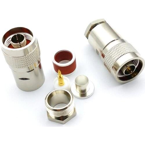 1PCS brass Male Plug RF Coaxial Connector Clamp for LMR400 RG8 RG213 RG225 Coaxial Cable