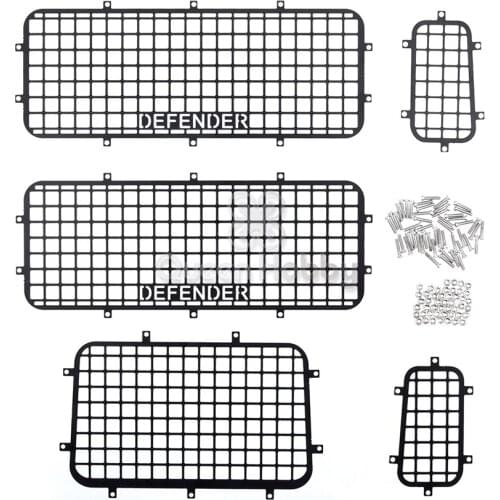5pcs Metal Window Mesh Protective Net Defender Logo Fine workmanship for 1/10 1:10 RC Crawler Car Accessories TRAXXAS TRX4 TRX-4
