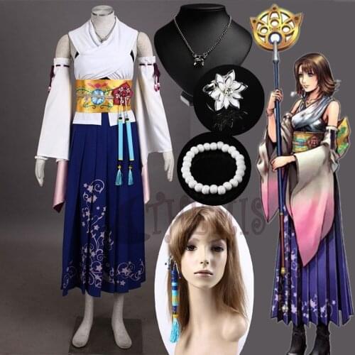 MMGG Final Fantasy Ten Yuna Cosplay Summoned Costume Outfit High Quality Same as original Character Any Size