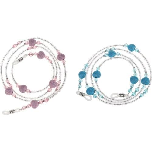 Lot of 2 Colors Eyeglass Sunglasses Cord Holder Necklaces Neck Strap Chain