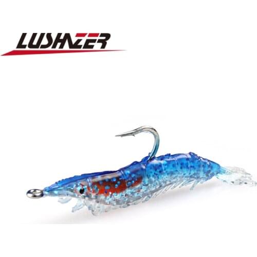 6pcs/lot LUSHAZER fishing soft lures 3.5g 6.5cm soft baits silicone bait isca artificial fishing wobblers shrimp lure tackles