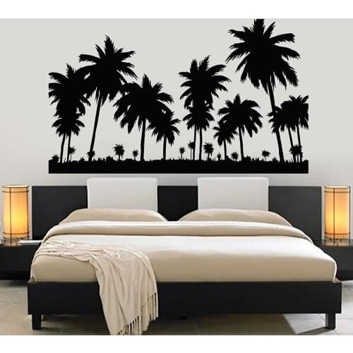 Wall Decal Travel Palm Tree Tropical Beach Style Vacation Bedroom Home Decor Vinyl Window Glass Sticker Removable Art Mural C022