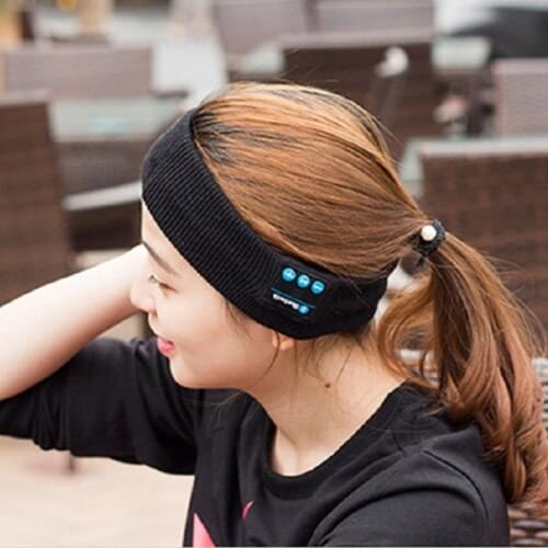 Headphones Running Earphone Wireless Bluetooth Stereo Sleep Headset Red Sports Sleeping Music Headband Black