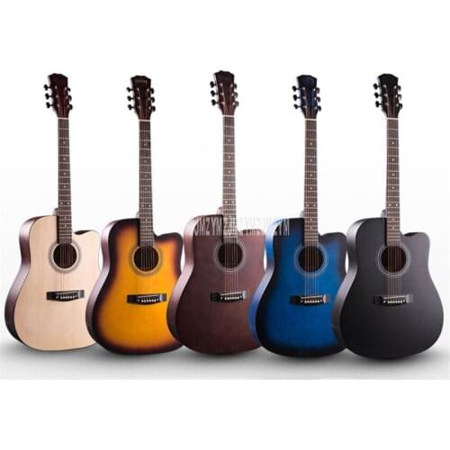New 1PC 41 Inch Guitarra Acoustic Folk Guitar Practice Solid Wood 6 String Guitar With Bag For Musical Instrument Lover Beginner