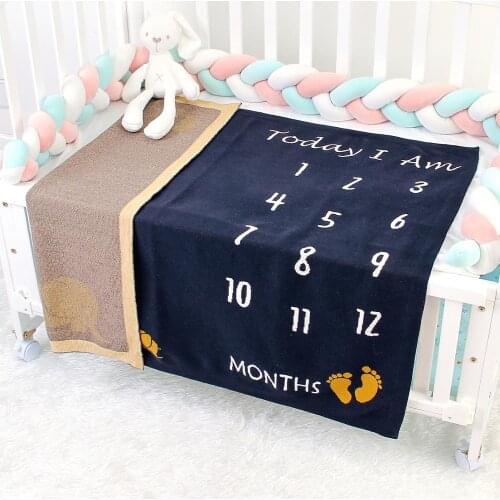 Autumn Winter Newborn Baby Milestone Knitting Blanket Children Photography Props Kids Nap Quilt Soft Comfortable knitted blanket