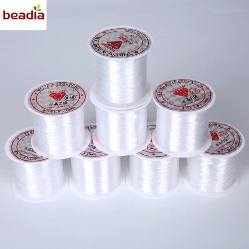 Dia 0.2/0.25/0.3/0.35/0.4/0.45/0.5/0.6mm 20-100m Transparent Non-Stretch Fish Line Wire Nylon String Beading for DIY Necklace