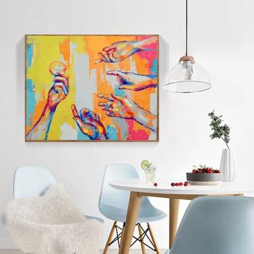 Hands Watercolor on Canvas Printing Oil Painting Posters Art Picture Mural for Gallery House Room Decor Cuadros