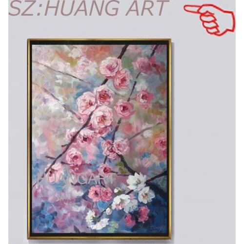 Hand Painted Oil Paintings for Living Room Wall The Blossom Home Decoration Wall Art Poster Plants Draw Hotel Decor No Frame