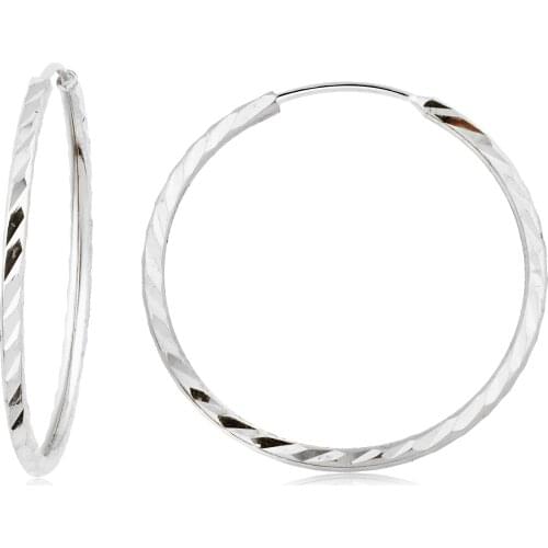 14k Pen Hoop Earrings White (3. Model 4. Size) W4E35040