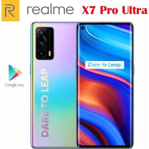 Original New Official Realme X7 Pro Ultra 5G Cell Phone Dimensity 1000+ 6.55inch AMOLED NFC 4500mAh 64MP Camera 65W Fast Charge