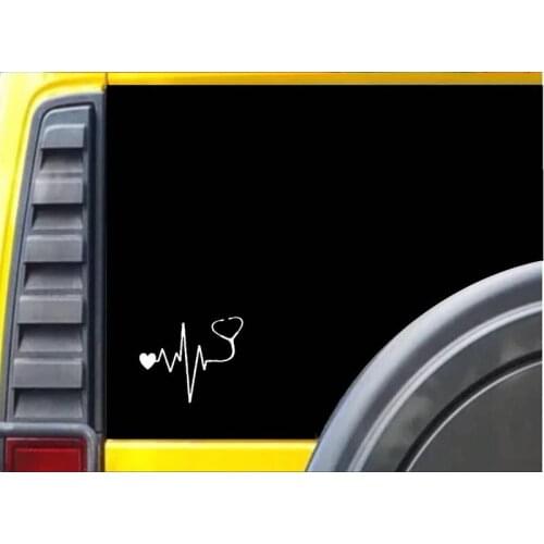 6" Wide Stethoscope Doctor Nurse Heart Decal Car Bumper Sticker Heartbeat Lifeline