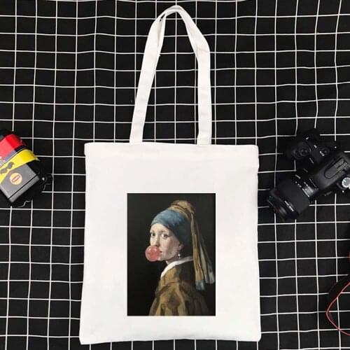 High Quality Large Capacity Wild Effortless Canvas Tote Bag Funny Polyester Foldable Womens Handbags Foldable Shoulder Bags