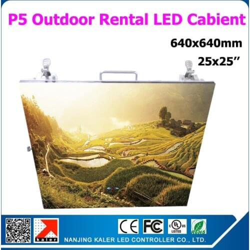 TEEHO 4pcs a lot 640x640mm p5 outdoor rental led display cabinet linsn receiving card RV908 1pcs road case waterproof led wall