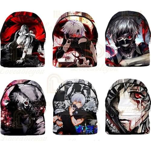 Tokyo Ghoul Anime 3D Cool Backpack Cosplay Japanese Anime School Bag Backpack Men and Women Shoulder Backpacks