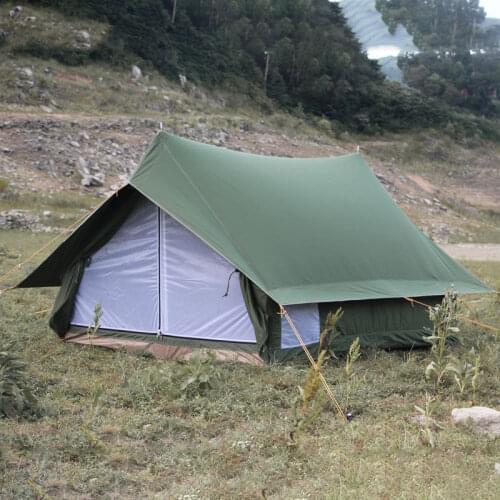 High Quality 205*155*125CM 2 Person Use Cotton Hut Double Small Room Tents Outdoor Waterproof Aluminum Alloy Camping Tent