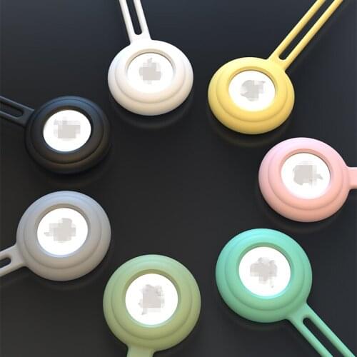 Protective Cover For AirTag Case Silicone Protector Bumper Case Compatible for Apple AirTags Tracker Dog Buckle Keychain Holder