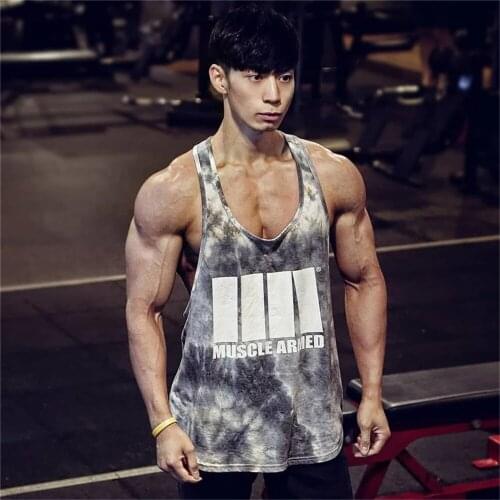2021 Gyms Fitness Workout Singlet Sling Vest Men Bodybuilding Tank Top Camouflage sleeveless Shirt Boy Summer Brand gym clothing
