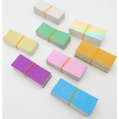 100/200 Pcs Eyelash Glitter Background Paper for Lashes Packaging Box Rectangle Paper for Private Label Eyelash Box