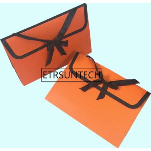 100pcs Folding Gift Box Packaging Bag Silk Scarf Handkerchief Envelope Packaging Box UV Orange