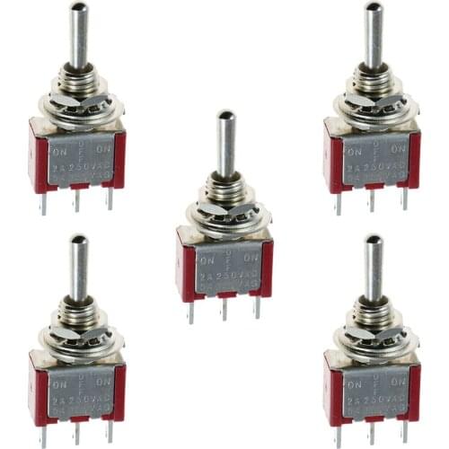 5 x Mini Momentary (On)Off(On) Toggle Switch Model Railway SPDT 12V,silver