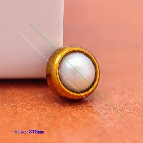 50pc 8mm TURQUOISE ANTIQUE GOLD GREY PEARL BEAD LEATHER CRAFT BELT LEATHER CASE RIVET STUD FASTENERS CONCHOS RIVET BACK