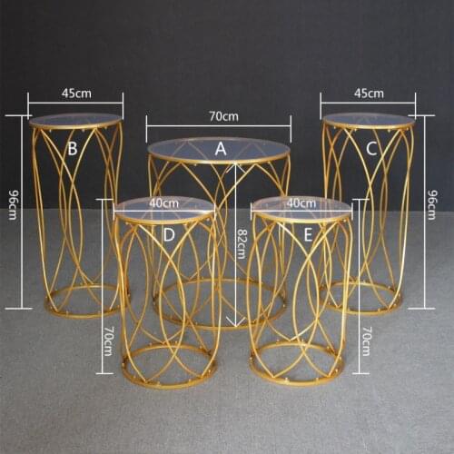 2022 Lastest 5 Piece Props Acrylic Iron Cylinder Snack Cake Food Stand Dessert Table Welcome Wedding Decoration
