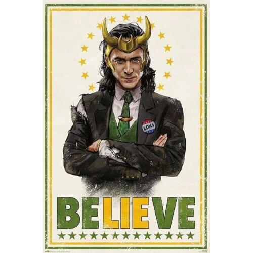 5D Diamond Painting Loki Retro Posters and Prints Tom Hiddleston Full Square Diamond Embroidery Mosaic Home Decoration Gift