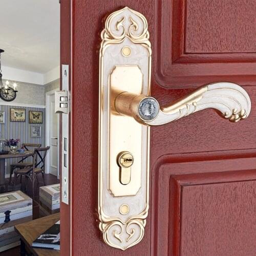 Aluminum alloy interior door handle lock bedroom door lock mechanical lock engineering locks