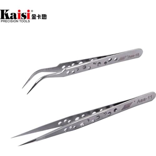 Stainless Steel Anti-Static Eyelash Tweezers Tool Superhard Eyelash Extension Tweezer Nail Rhinestone Decorations Picking Plier