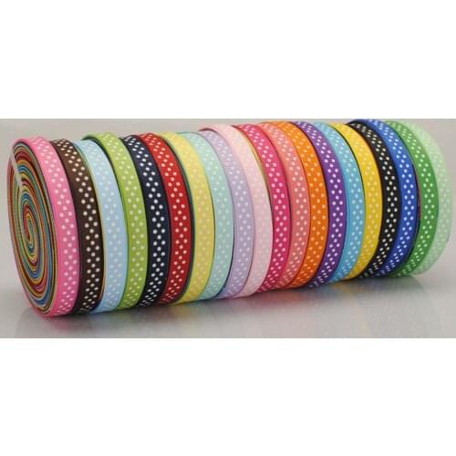 Free shipping 20yards 3/8"9mm HOT fixed mixed 20 Random collocation Polka Dots or solid color Grosgrain Ribbon DIY