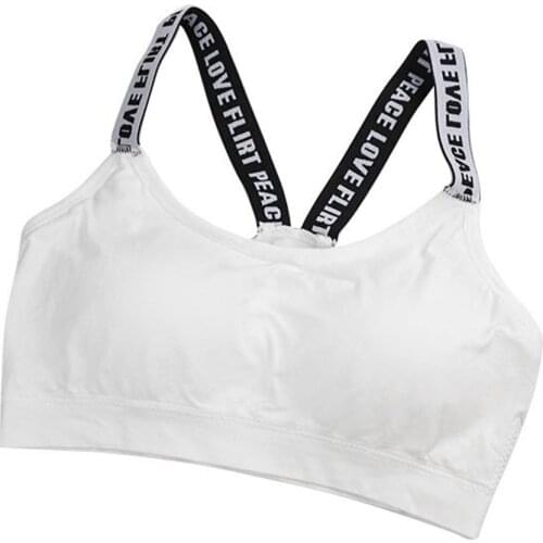 English Letter Tape Wrapped Chest Seamless Steel Ring Free A Sports Bra Female Backing Tape English Letter Sports Bra New Style