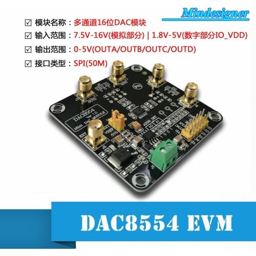 DAC8554 Module 16-bit DAC Module 0-5V 4-channel High-precision Digital-to-analog Converter DAC8554IPW