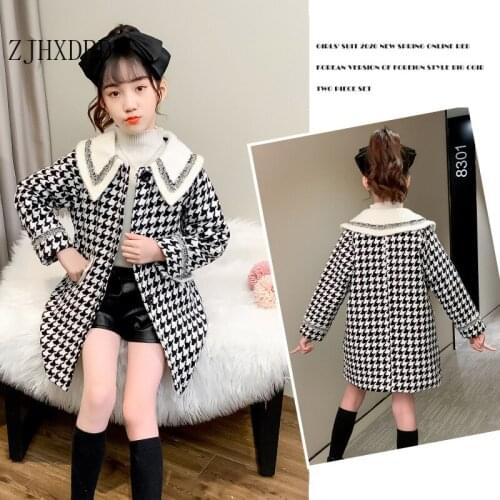 Toddler Long Wool Coat Kids Winter Jackets for Girls Snowsuit Baby Jackets Girls Blends 4-16Y Thick Girl Coats Children Clothes